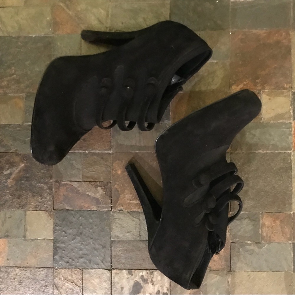 Jessica Simpson Black Suede Ankle Boots High Heel